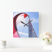 Horloge Carrée Red Spinnaker (Maison)