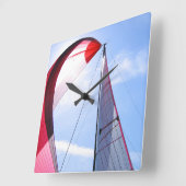 Horloge Carrée Red Spinnaker (Angle)