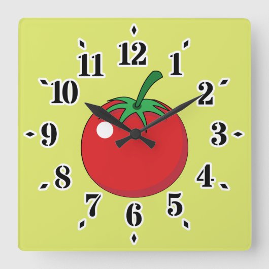 Horloge Carrée Red Tomato (Recto)