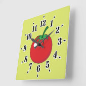 Horloge Carrée Red Tomato (Angle)