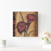 Horloge Carrée Red Tulips II (Maison)