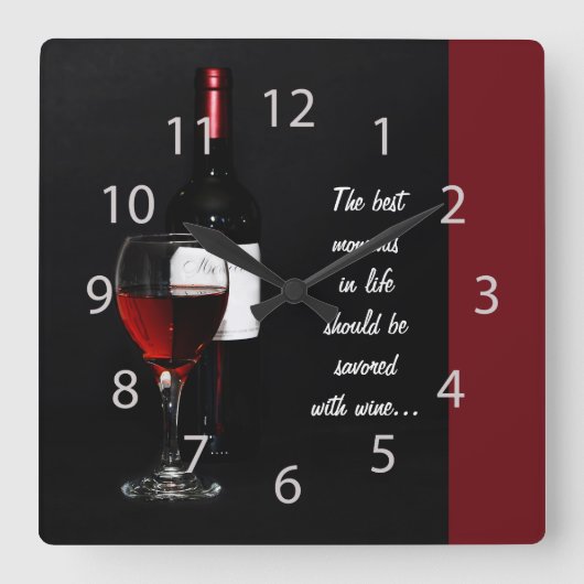 Horloge Carrée red wine glass and botton (Recto)