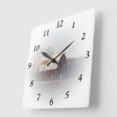 Horloge Carrée Red Winter Grange (Angle)