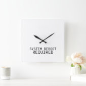 Horloge Carrée Redémarrage du système requis Machine à écrire min (Maison)