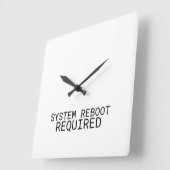 Horloge Carrée Redémarrage du système requis Machine à écrire min (Angle)