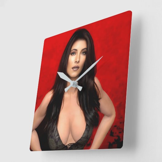 Horloge Carrée RedSide wall clock (Angle)