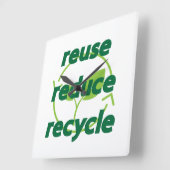 Horloge Carrée Réduire la réutilisation du recyclage (Angle)