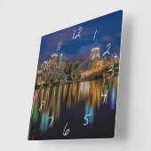 Horloge Carrée Réflections de Pittsburgh (Angle)