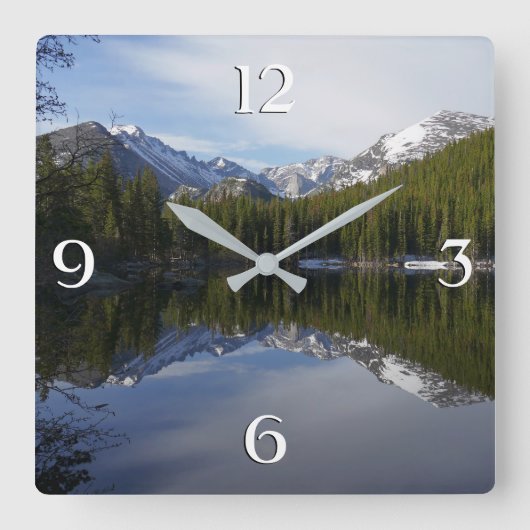 Horloge Carrée Reflet de Bear Lake II (Recto)