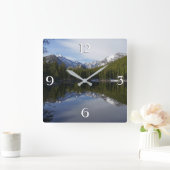 Horloge Carrée Reflet de Bear Lake II (Maison)