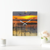 Horloge Carrée Réflexion du soleil (Maison)