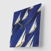 Horloge Carrée Régate de voilier par Ski Weld (Angle)