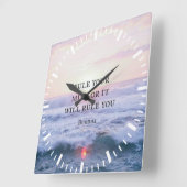 Horloge Carrée "Réglez Votre Esprit Ou Il Vous Réglera" - Bouddha (Angle)