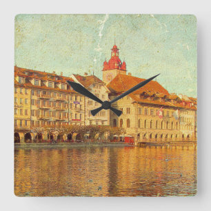 Horloge Carrée Reloj Cuadrado Polaroids from Lucerne