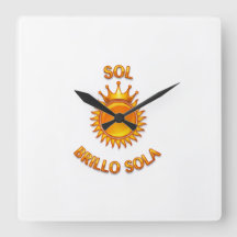 Reloj de Pared Cuadrado con Logo Sol Brillo Sola |