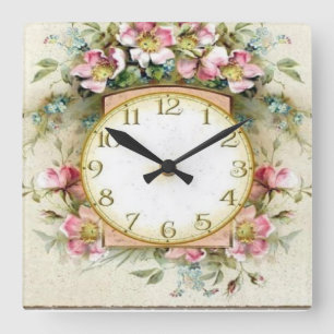 Horloge Carrée reloj floral