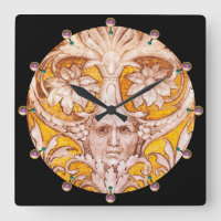 RENAISSANCE FACE GROTESQUE WITH GOLD WHITE FLORAL