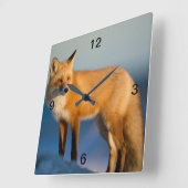 Horloge Carrée Renard Brown (Angle)