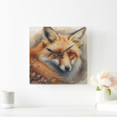 Horloge Carrée Renard enchanteur (Maison)