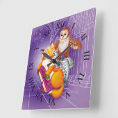 Horloge Carrée renard et hibou (Angle)