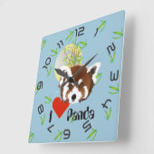 Horloge Carrée Rencontre Panda (Angle)