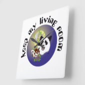 Horloge Carrée Rencontre Panda (Angle)