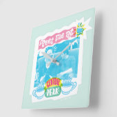 Horloge Carrée Rencontrez-moi à Central Perk Neon Graphic (Angle)