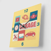 Horloge Carrée Réparateur automobile professionnel Iconic Conçu (Angle)