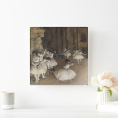 Horloge Carrée Répétition de ballet sur scène par Edgar Degas (Maison)