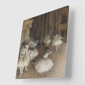 Horloge Carrée Répétition de ballet sur scène par Edgar Degas (Angle)