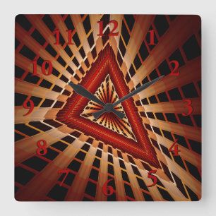 Horloge Carrée Réseau Fantastique 3D Moderne de Design Graphique