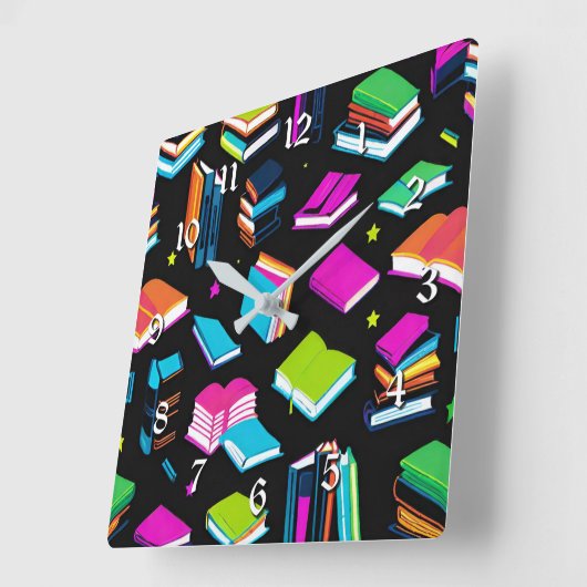 Horloge Carrée Réservation Colorée (Angle)