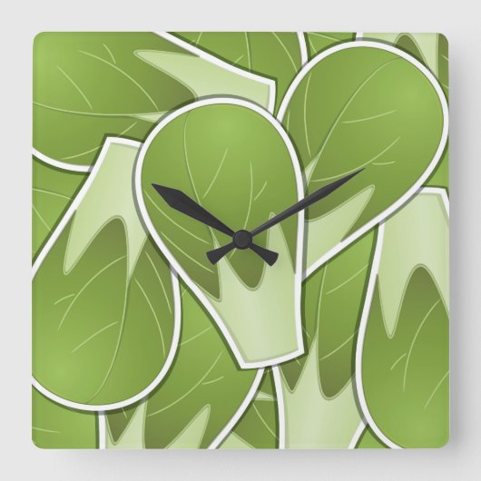 Horloge Carrée Ressorts de brosse funky (Recto)