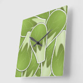 Horloge Carrée Ressorts de brosse funky (Angle)