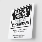 Horloge Carrée Restaurant familial Rascal House, Lincolnwood, IL (Angle)