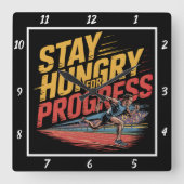 Horloge Carrée Restez à l'affût pour le coureur de progrès (Recto)