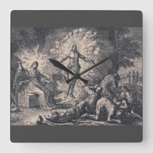 Horloge Carrée Résurrection de Jésus-Christ par Jan Luyken