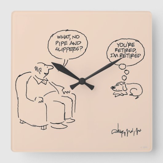 Horloge Carrée Retraité (Recto)