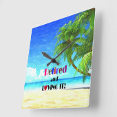 Horloge Carrée Retraité et aimé (Angle)