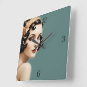 Horloge Carrée Retro (Angle)