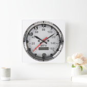 Horloge Carrée "Retro chrome speedometer", design wall clocks (Maison)