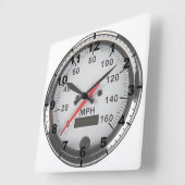 Horloge Carrée "Retro chrome speedometer", design wall clocks (Angle)