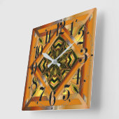 Horloge Carrée Rétro coloré (Angle)