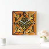 Horloge Carrée Rétro coloré (Maison)