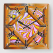 Horloge Carrée Rétro coloré (Recto)