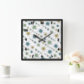 Horloge Carrée Retro Hipster Space Age (Maison)