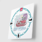 Horloge Carrée Rétro Merry Christmas ! (Angle)