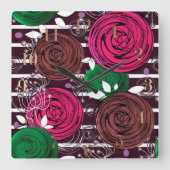 Horloge Carrée Rétro, rustique, folk (Recto)