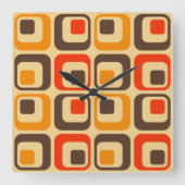 Horloge Carrée Rétro Squares Pattern (Recto)