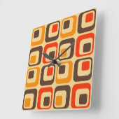 Horloge Carrée Rétro Squares Pattern (Angle)